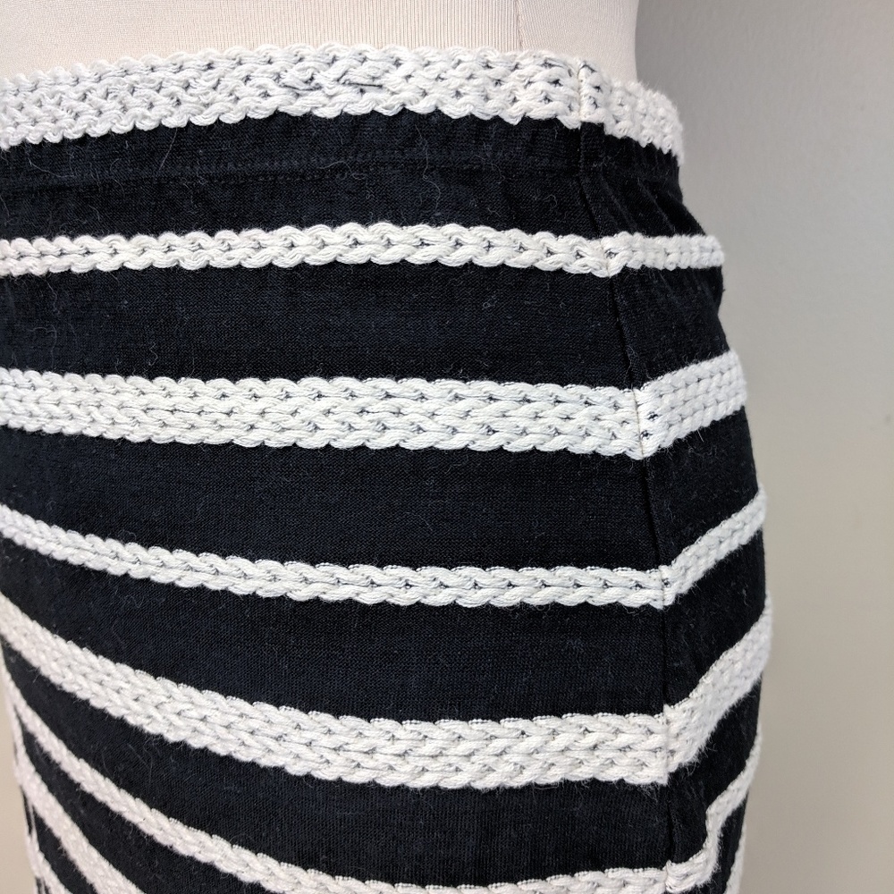 Max Studio Braided Bodycon Midi Skirt Stretchy Statement
